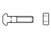 DIN 186 Болт к пазам станочным обработанным, ГОСТ 13152, с Т-образной головкой и квадратным подголовником, неполная резьба	
